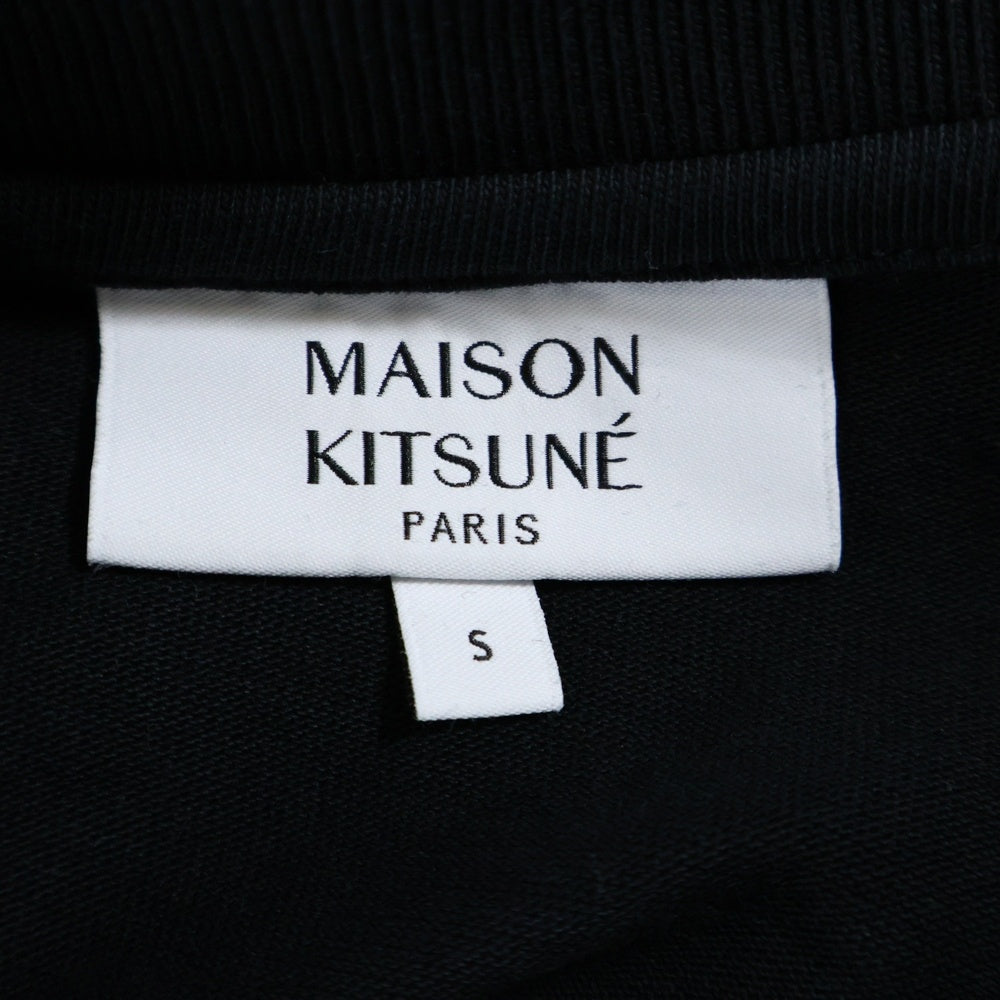 MAISON KITSUNE(メゾンキツネ) ロゴ刺繍 半袖Tシャツ カットソー ブラック OM00122KJ0119
