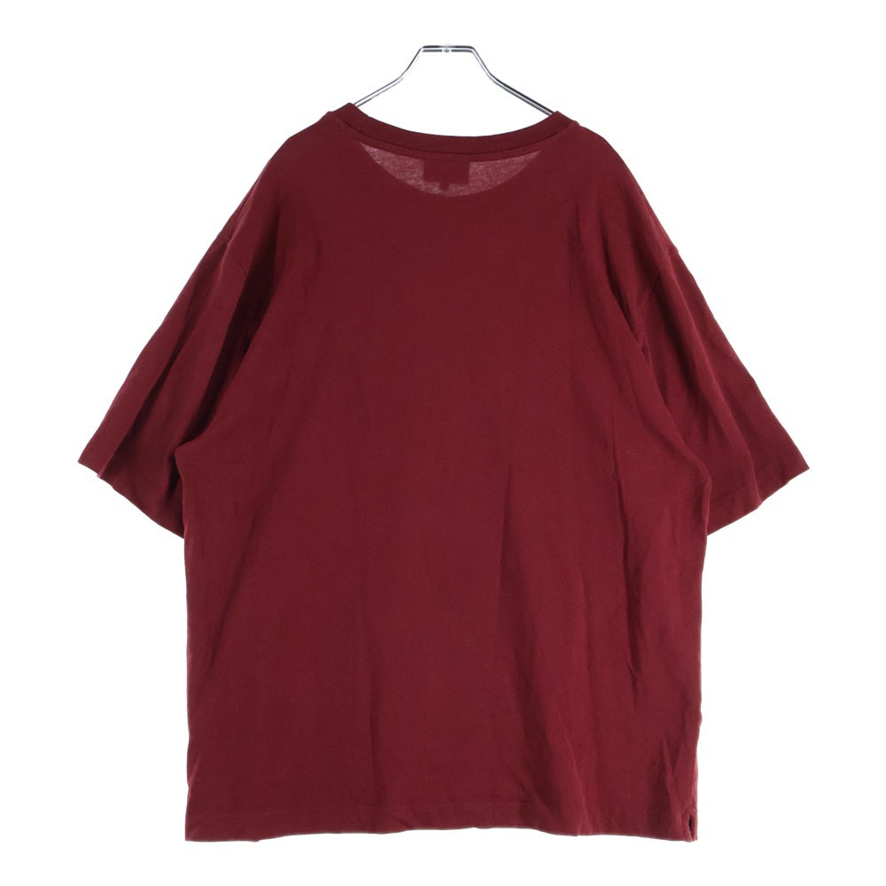 MAISON KITSUNE(メゾンキツネ) BOLD FOX HEAD PATCH OVERSIZE TEE フォックスヘッドパッチ 半袖Tシャツ カットソー ボルドー LM00107KJ0119