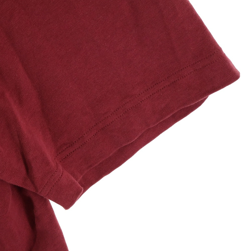 MAISON KITSUNE(メゾンキツネ) BOLD FOX HEAD PATCH OVERSIZE TEE フォックスヘッドパッチ 半袖Tシャツ カットソー ボルドー LM00107KJ0119