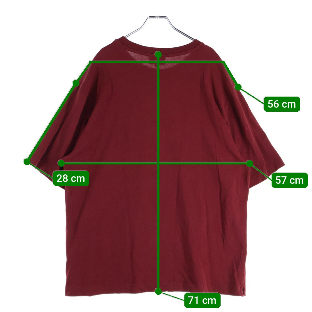 MAISON KITSUNE(メゾンキツネ) BOLD FOX HEAD PATCH OVERSIZE TEE フォックスヘッドパッチ 半袖Tシャツ カットソー ボルドー LM00107KJ0119