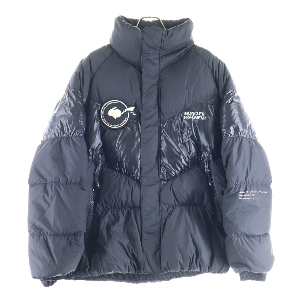 MONCLER(モンクレール) ×fragment design BLAIN GIUBBOTTO ×フラグメントデザイン バックロゴ パファーダウンジャケット ブラック F209U1B50510