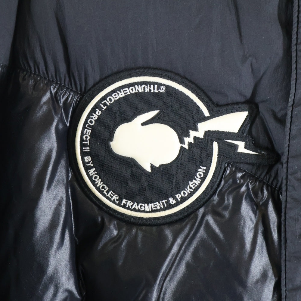 MONCLER(モンクレール) ×fragment design BLAIN GIUBBOTTO ×フラグメントデザイン バックロゴ パファーダウンジャケット ブラック F209U1B50510