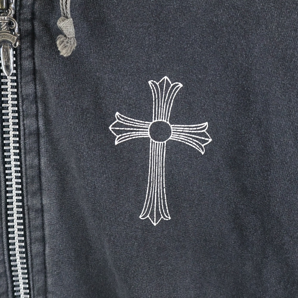 CHROME HEARTS(クロムハーツ) OLD T BAR DAGGER ZIP HOODIE Tバー ダガージップ パーカー ブラック