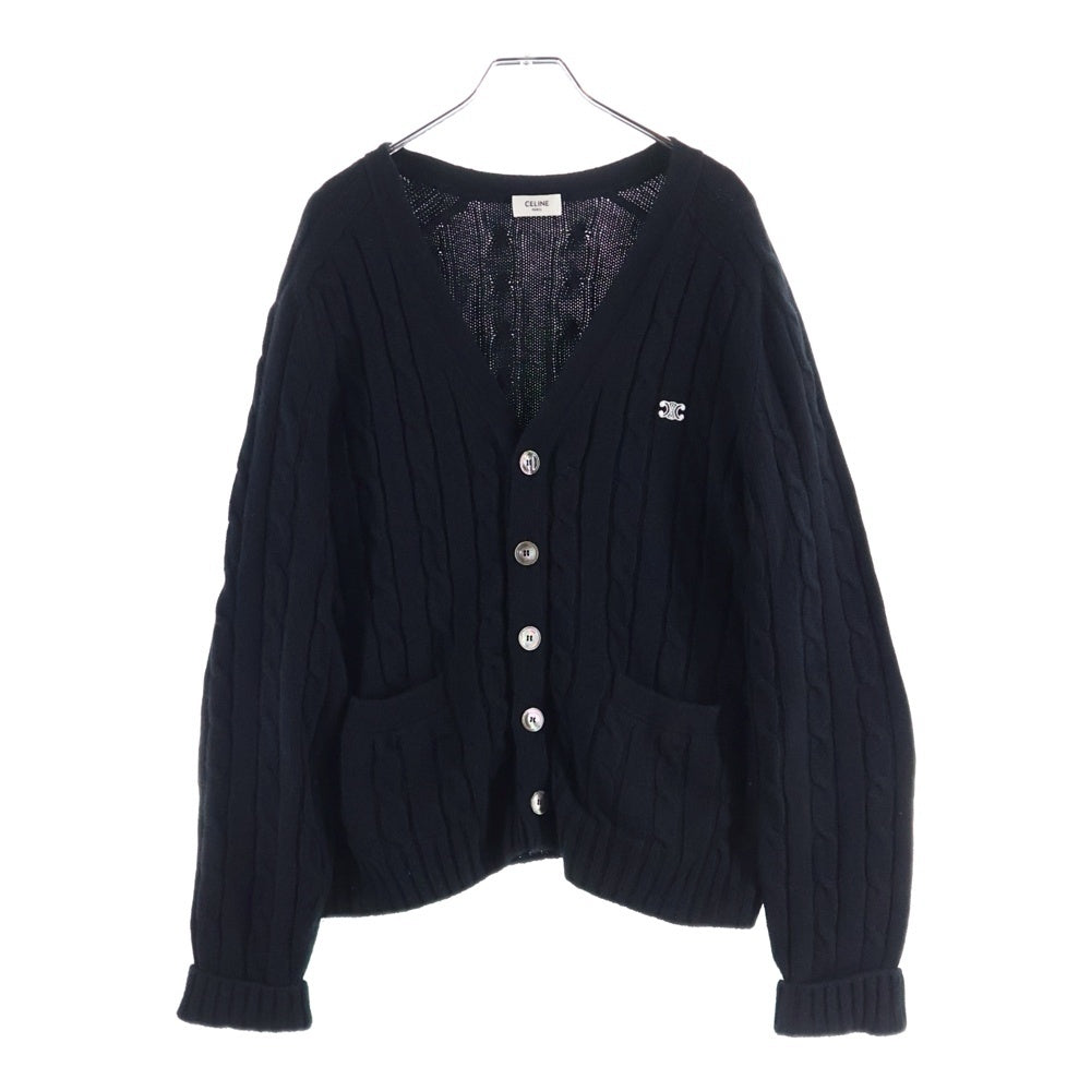 CELINE(セリーヌ) 23AW トリオンフ カシミヤ Vネックカーディガン セーター ブラック 2AD5G362W
