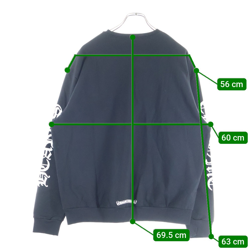CHROME HEARTS(クロムハーツ) SWTSHRT PLVR ネックロゴプリント クルーネックスウェットトレーナー ブラック
