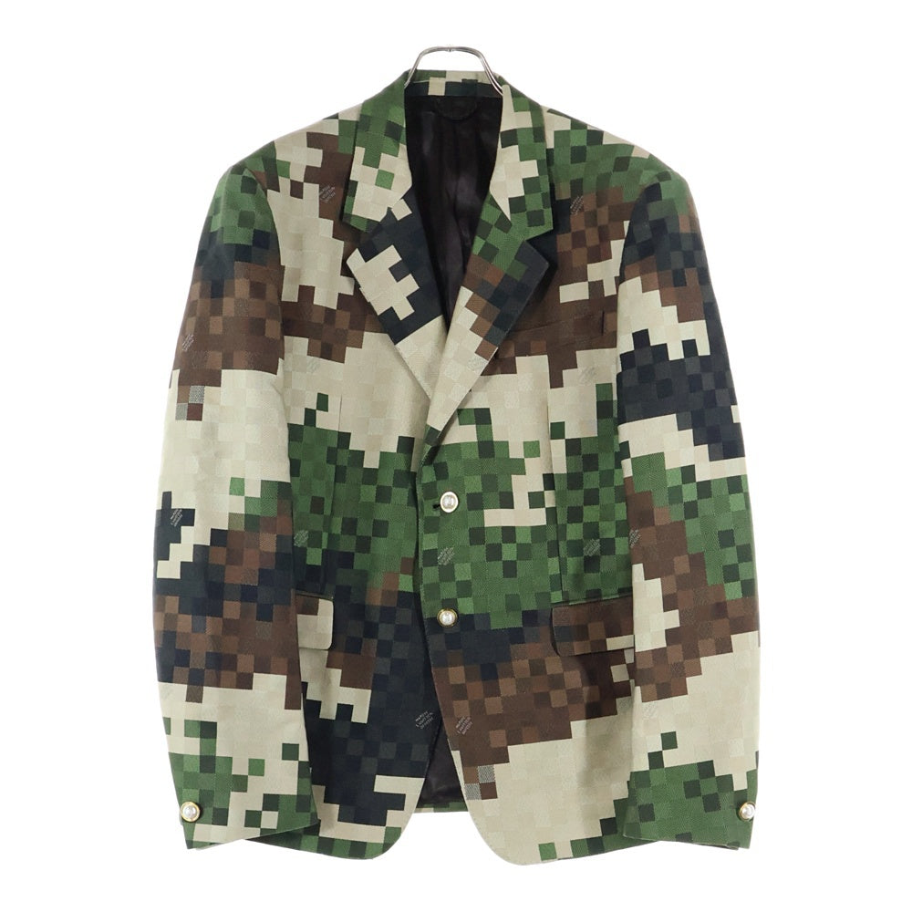 LOUIS VUITTON(ルイヴィトン) 24SS ダモフラージュ ダミエ ピクセル カモフラ総柄 2B テーラードジャケット カーキ RM241 HSB HQJ60E