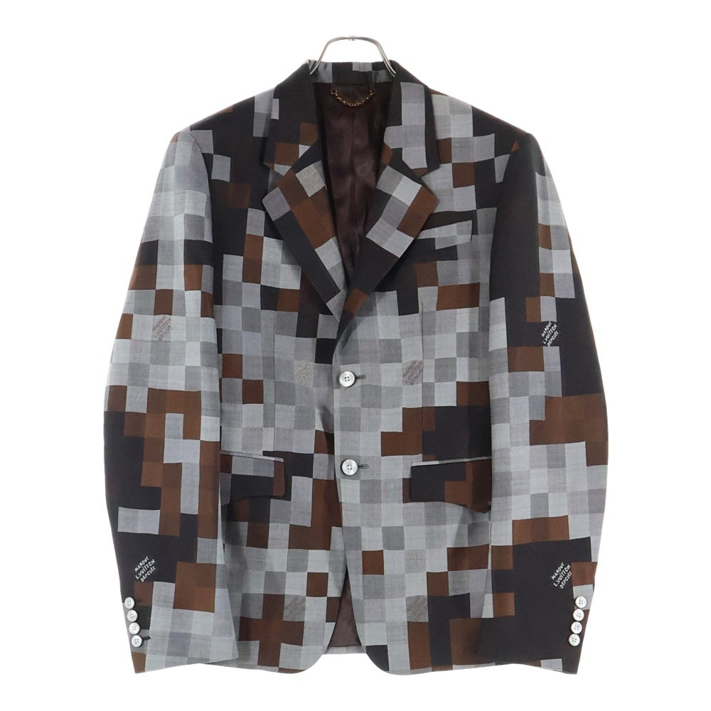 LOUIS VUITTON(ルイヴィトン) 24AW ダモフラージュ ダミエ ピクセル 2B テーラードジャケット ブラウン RM242M MGI HRJ161E