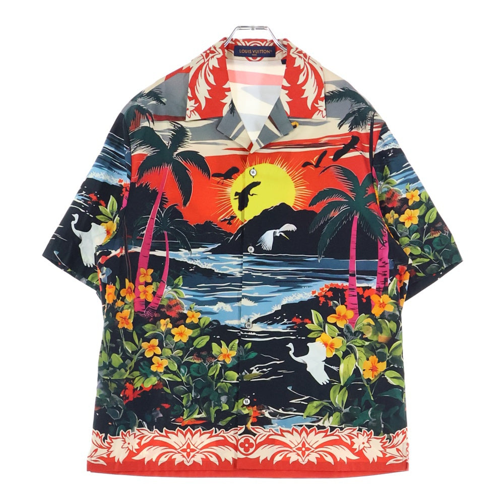LOUIS VUITTON(ルイヴィトン) 24AW 総柄デザイン 半袖シャツ レッド