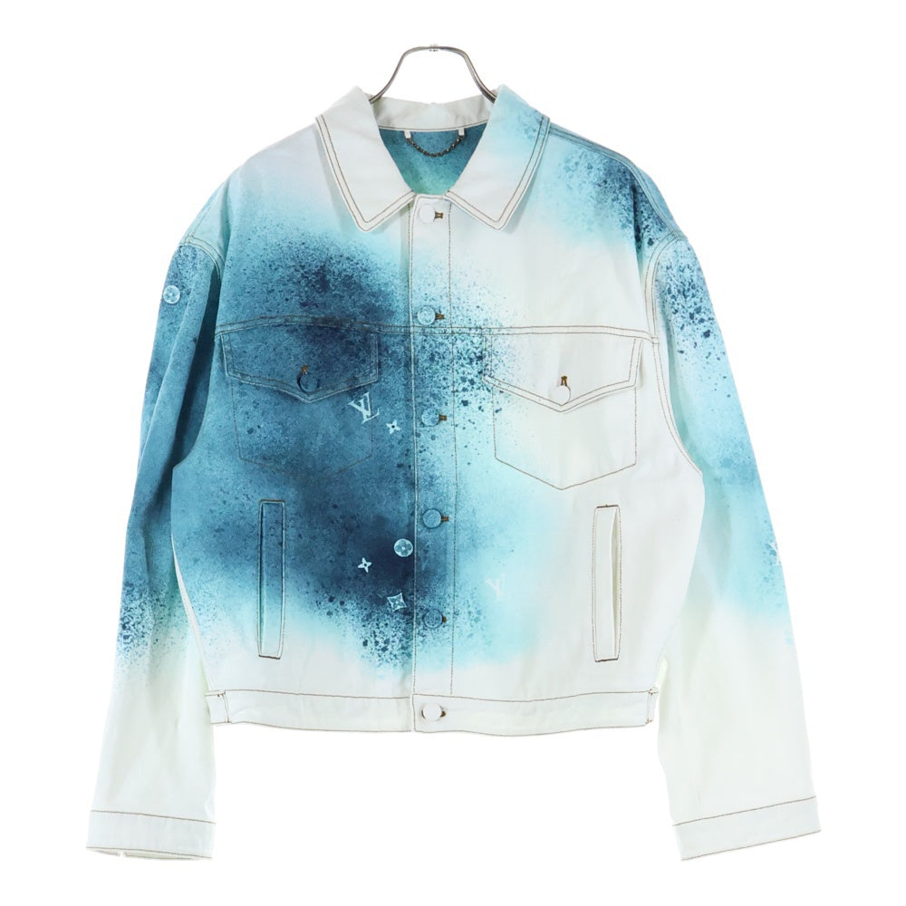 LOUIS VUITTON(ルイヴィトン) 23SS スプレーモノグラム デニムトラッカージャケット ホワイト/ブルー RM231M U14 HOA10W