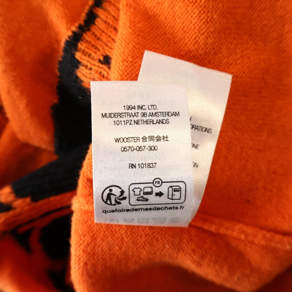 SUPREME(シュプリーム) 23AW Big Cats Jacquard L/S Top ジャガード刺繍 クルーネックセーター ニット オレンジ