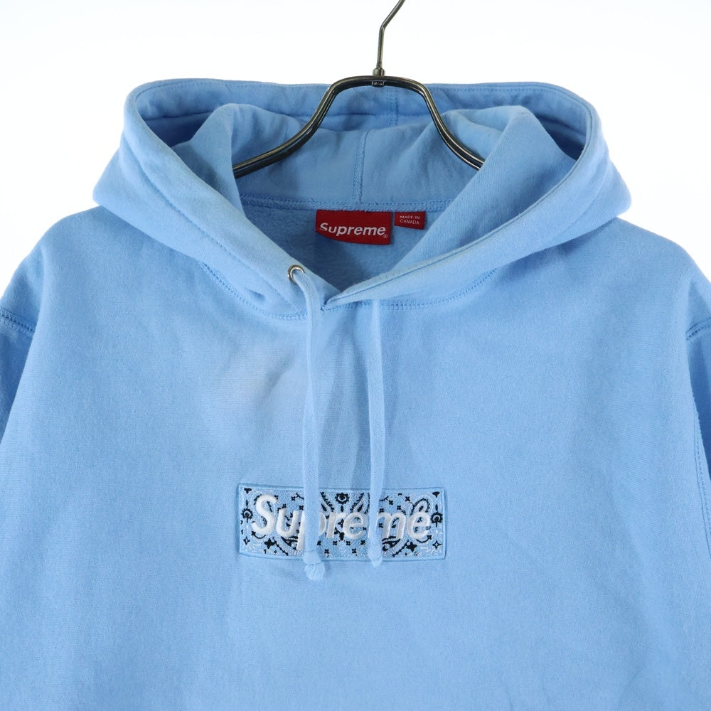 SUPREME(シュプリーム) 19AW Bandana Box Logo Hooded Sweatshirt バンダナボックスロゴ プルオーバーパーカー フーディー ブルー