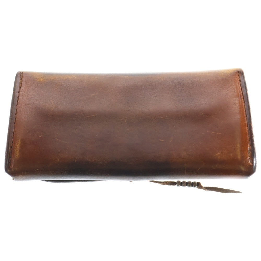 goro's(ゴローズ) K18フラワーコンチョ付き 2つ折りレザー長財布 ロングウォレット ブラウン