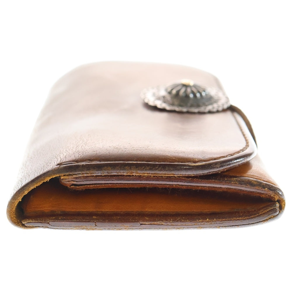 goro's(ゴローズ) K18フラワーコンチョ付き 2つ折りレザー長財布 ロングウォレット ブラウン