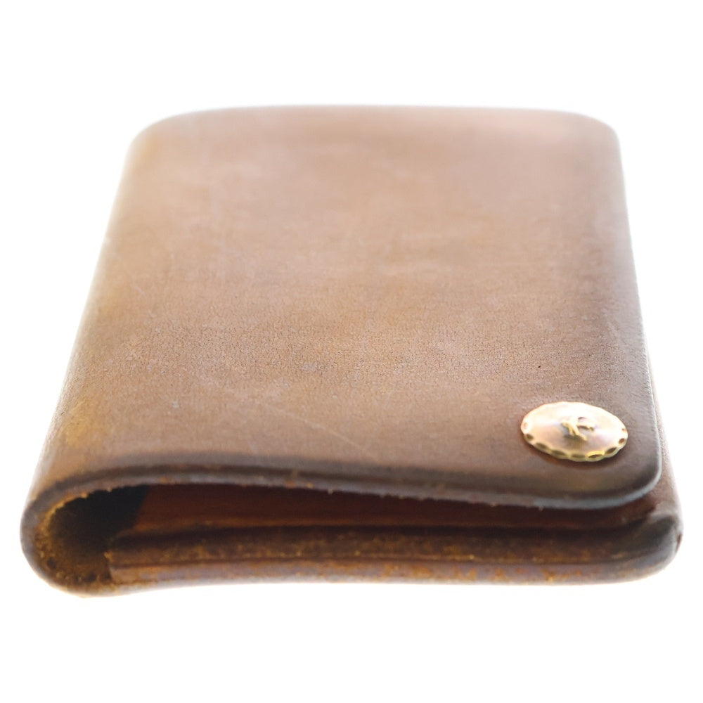 goro's(ゴローズ) 18K 金メタル サドルレザー カードケース 名刺入れ ブラウン