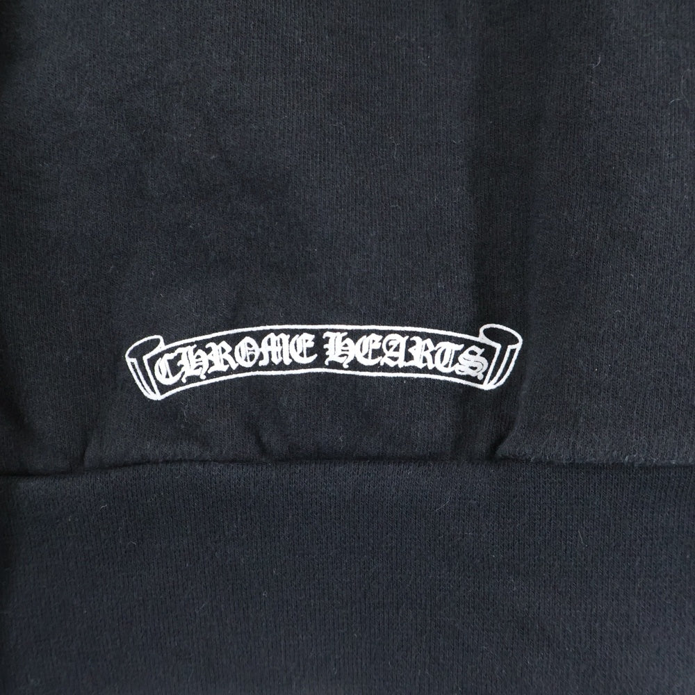 CHROME HEARTS(クロムハーツ) THRML HD ZIP 袖英字プリントジップアップパーカー フーディー ブラック