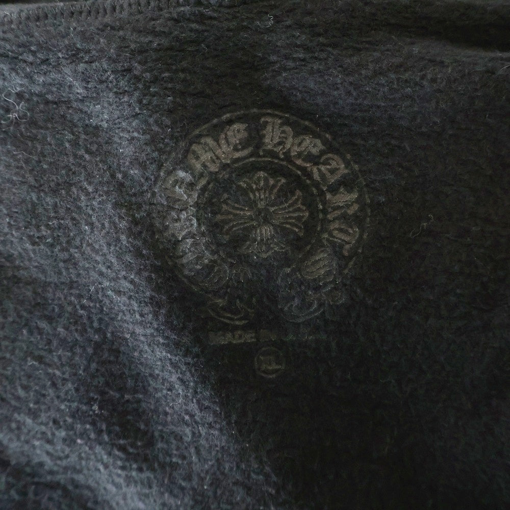 CHROME HEARTS(クロムハーツ) THRML HD ZIP 袖英字プリントジップアップパーカー フーディー ブラック