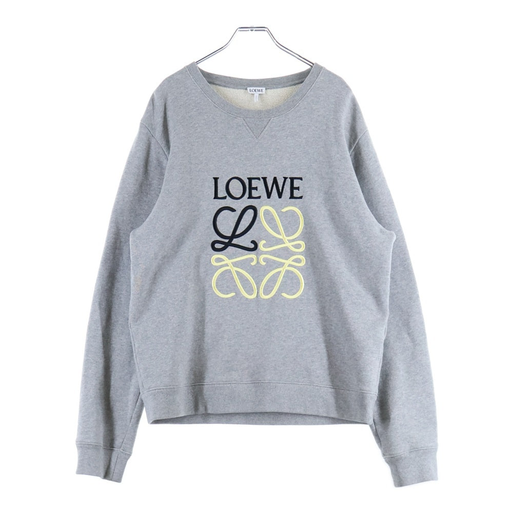 LOEWE(ロエベ) アナグラム ロゴ刺繍 クルーネックスウェット トレーナー グレー H526Y24J07