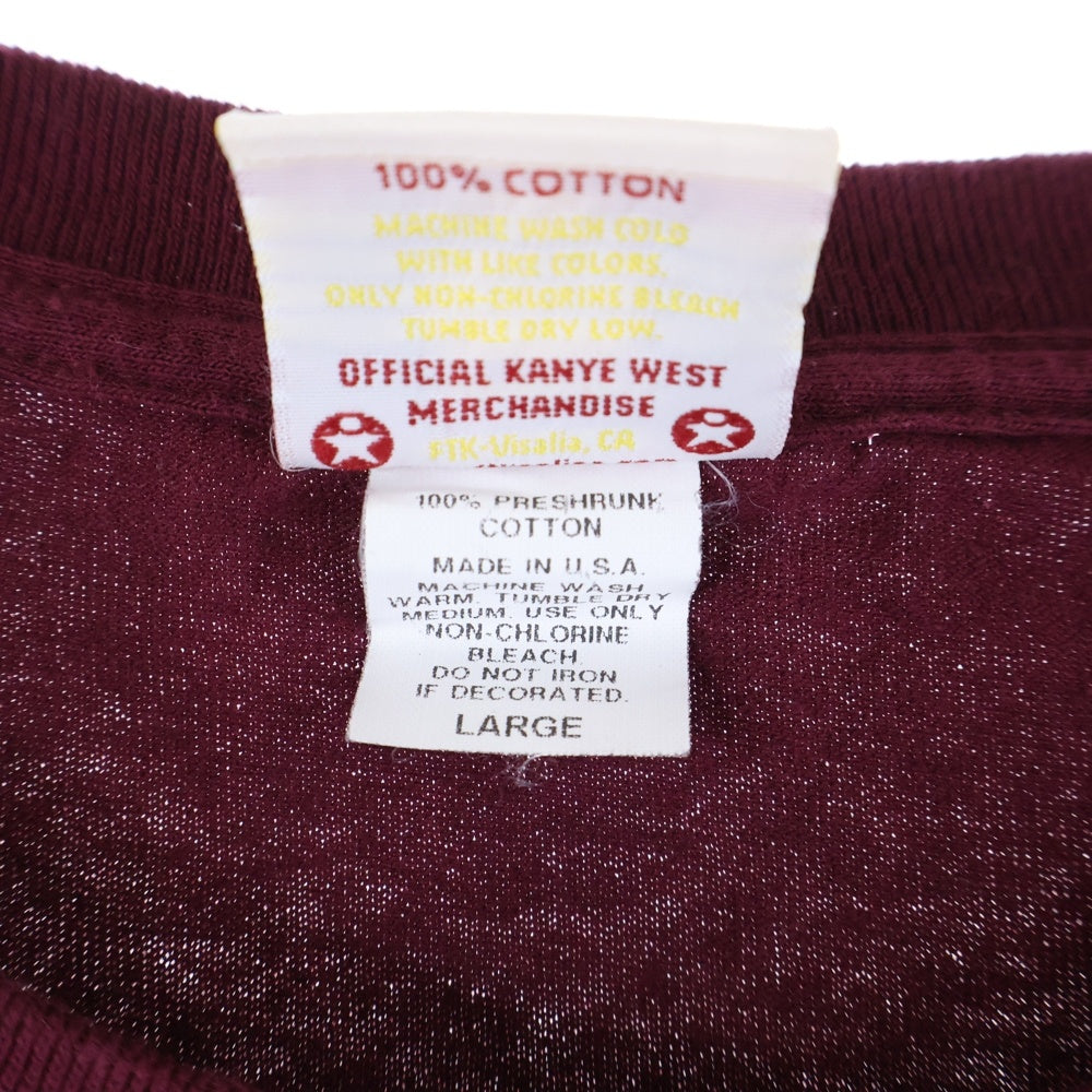 VINTAGE(ヴィンテージ) 00S KANYE WEST School Spirit Tour 2004 カニエウェスト ツアー 半袖Tシャツ カットソー ボルドー