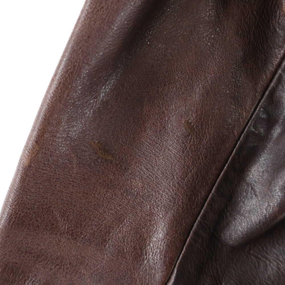 GOLDEN GOOSE DELUXE BRAND(ゴールデングースデラックスブランド) 00s フラワー スタッズ ジップ レザー ジャケット ブラウン