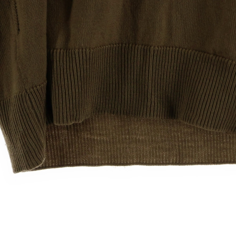 DIOR(ディオール) レザーパッチ Vネックウールニット セーター ブラウン 4HH4057501