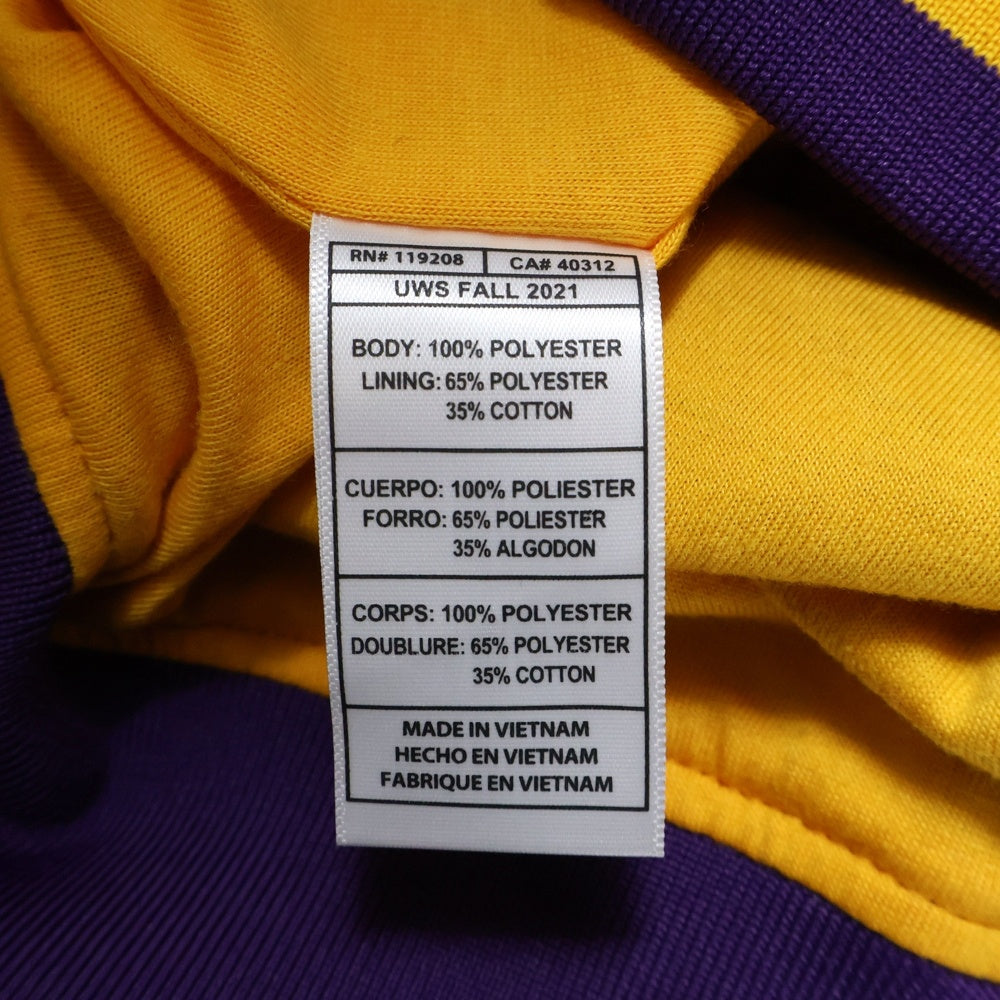 NBA(エヌビーエー) NBA LAKERS HEVYWEIGHT JACKET レイカーズ サテン スタジャン ジャケット パープル