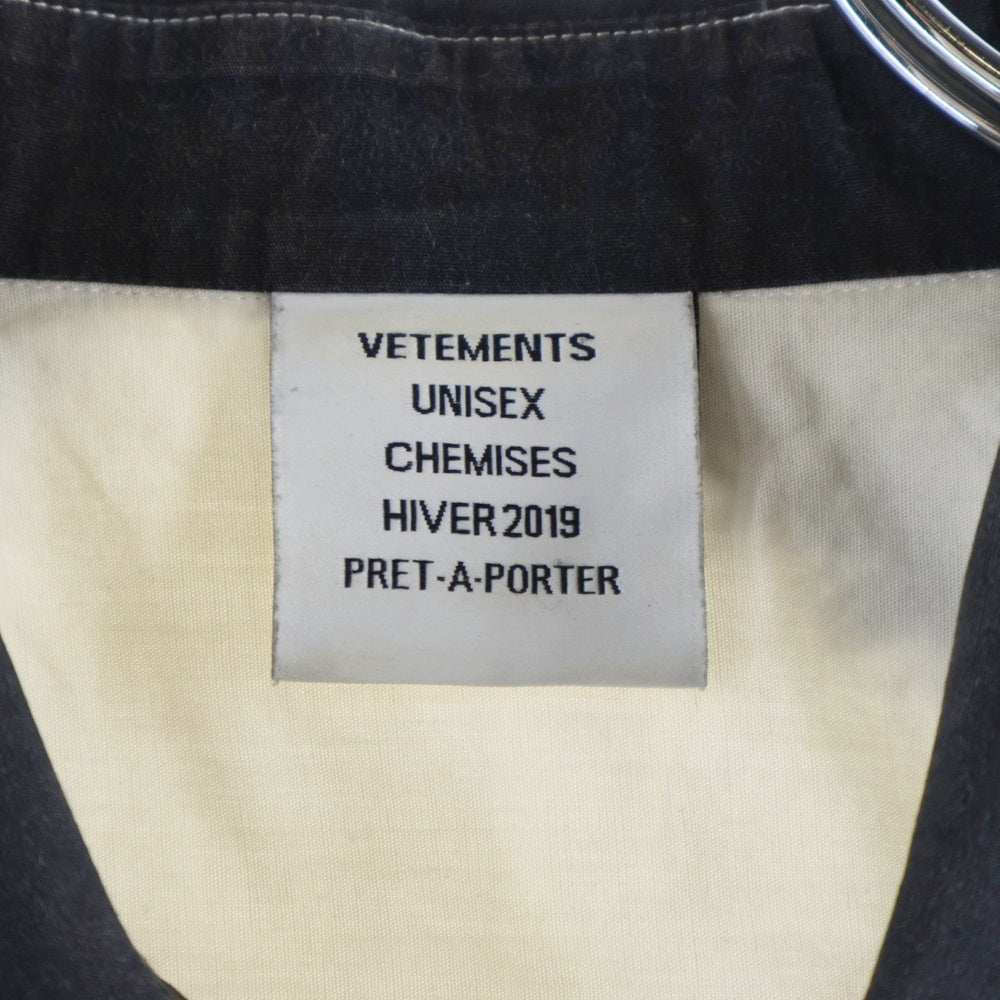 VETEMENTS(ヴェトモン) 18AW Marilyn Manson マリリンマンソン 総柄デザイン 長袖シャツ ブラック UAH19SH301