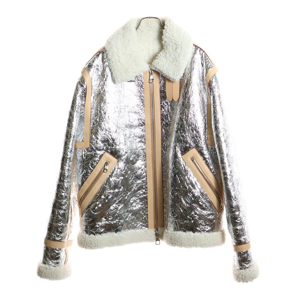 LOUIS VUITTON(ルイヴィトン) 21AW モノグラム シアリングジャケット ボアジャケット シルバー RM212 F17 HLL81E