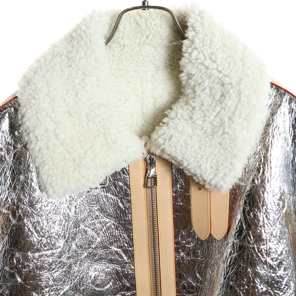 LOUIS VUITTON(ルイヴィトン) 21AW モノグラム シアリングジャケット ボアジャケット シルバー RM212 F17 HLL81E