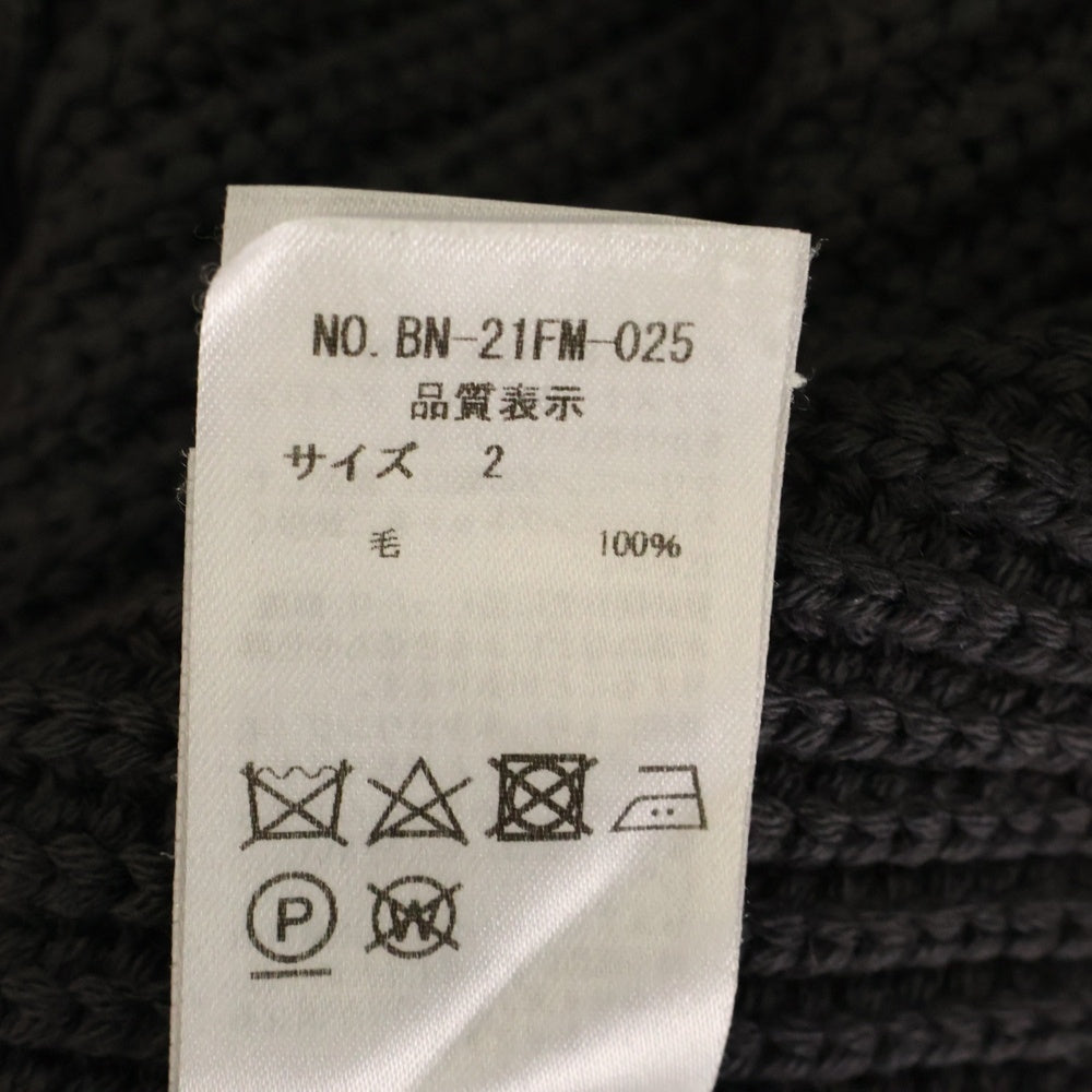 BATONER(バトナ―) 21AW ドライバーズニット ジップアップカーディガン グレー BN-21FW-02