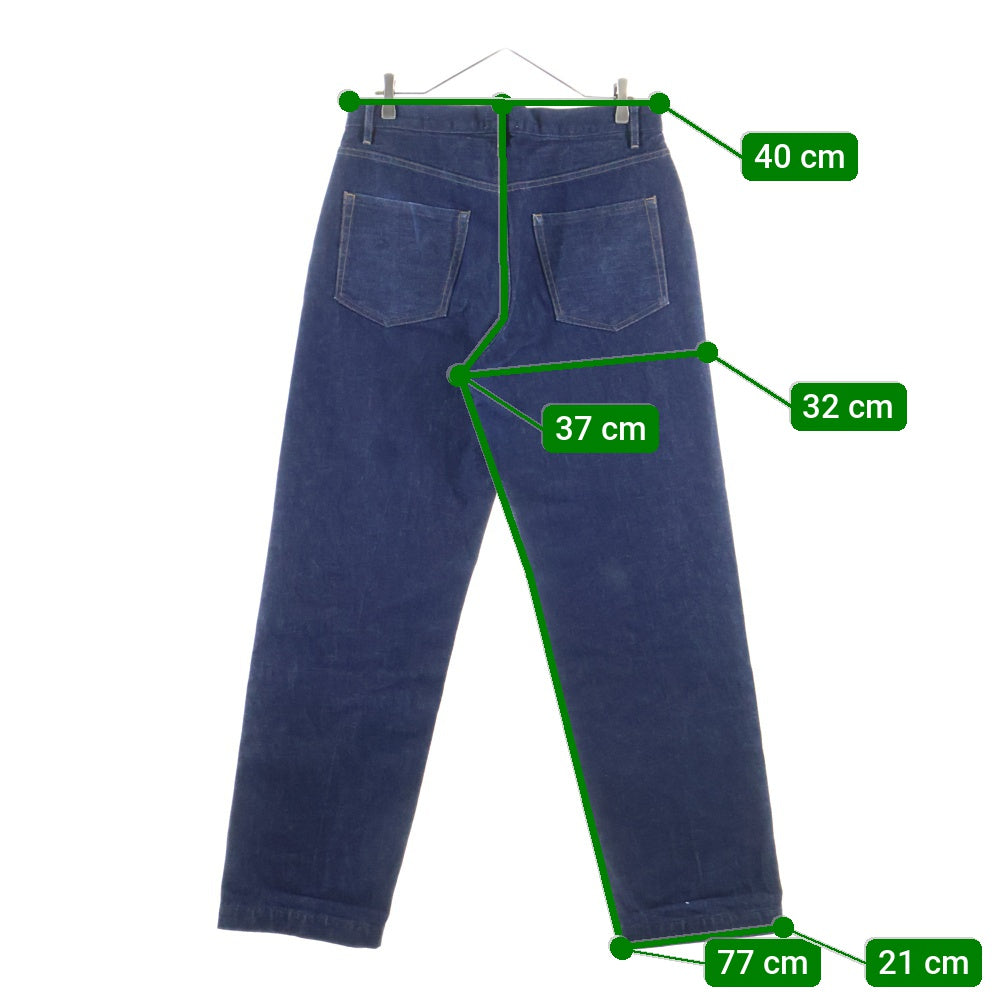 NO BRAND(ノーブランド) TANAKA タナカ ST-2(F) THE JEAN TROUSERS ボタンフライ テーパードデニムパンツ ブルー