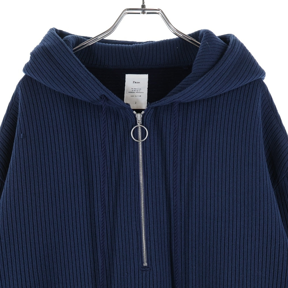 Name.(ネーム) クオータ-ニット ハーフジップパーカー ネイビー NMCU-19AW-013