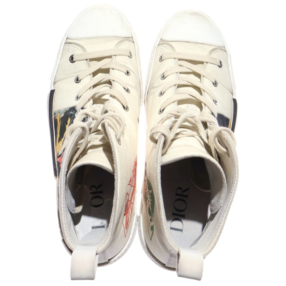 DIOR(ディオール) B23 High Top Sneakers 3SH129ZYD イラストデザイン ハイカットスニーカー ホワイト