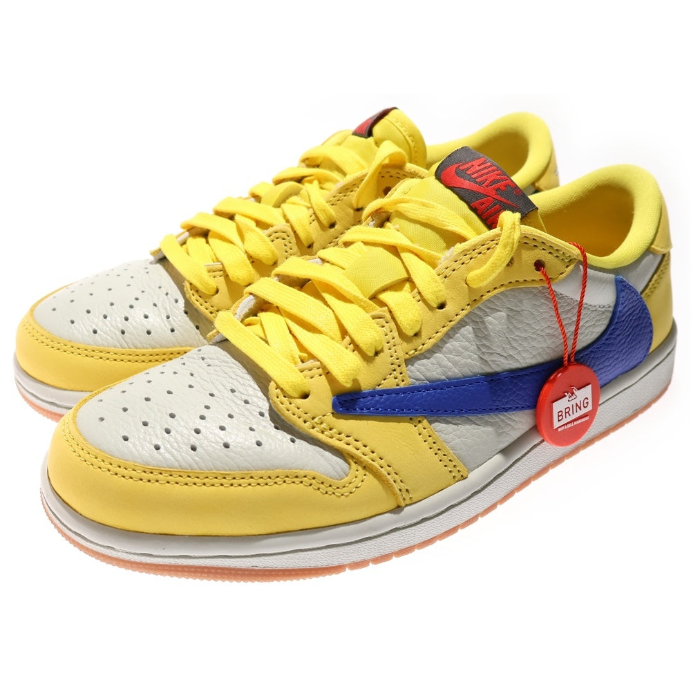 NIKE(ナイキ) ×TRAVIS SCOTT WMNS AIR JORDAN 1 RETRO LOW OG CANAR DZ4137-700 トラヴィススコット ウィメンズ エアジョーダン1カナリー ローカットスニーカー US6.5/23.5cm レディース