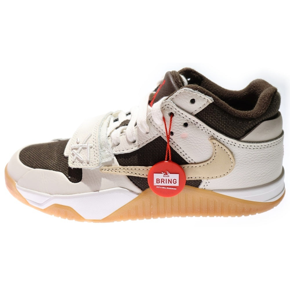 NIKE(ナイキ) ×TRAVIS SCOTT JORDAN JUMPMAN JACK FZ8117‐100 トラヴィススコット ジョーダン ジャンプマン ローカットスニーカー ホワイト/ブラウン US6.5/23.5cm