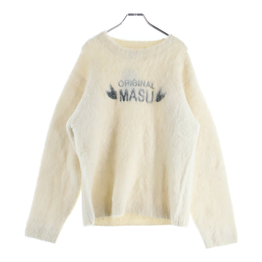 MASU(エムエーエスユー) ロゴ アルパカニット セーター ホワイト MPFW-KN0424