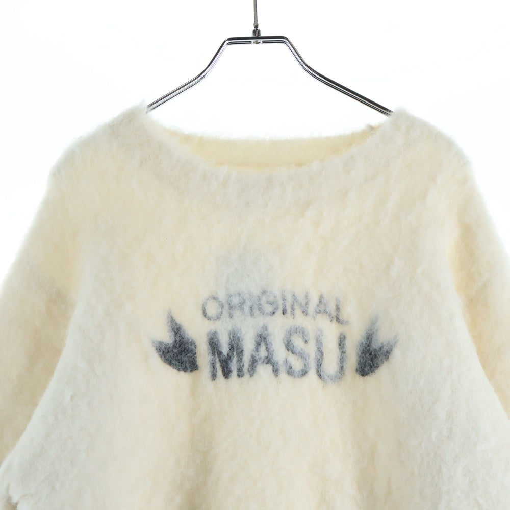 MASU(エムエーエスユー) ロゴ アルパカニット セーター ホワイト MPFW-KN0424