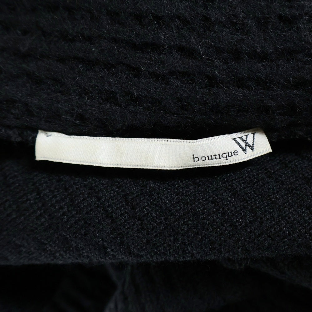 NO BRAND(ノーブランド) boutiqueW ブティークダブリュー ウール ロングカーディガン ブラック 923926