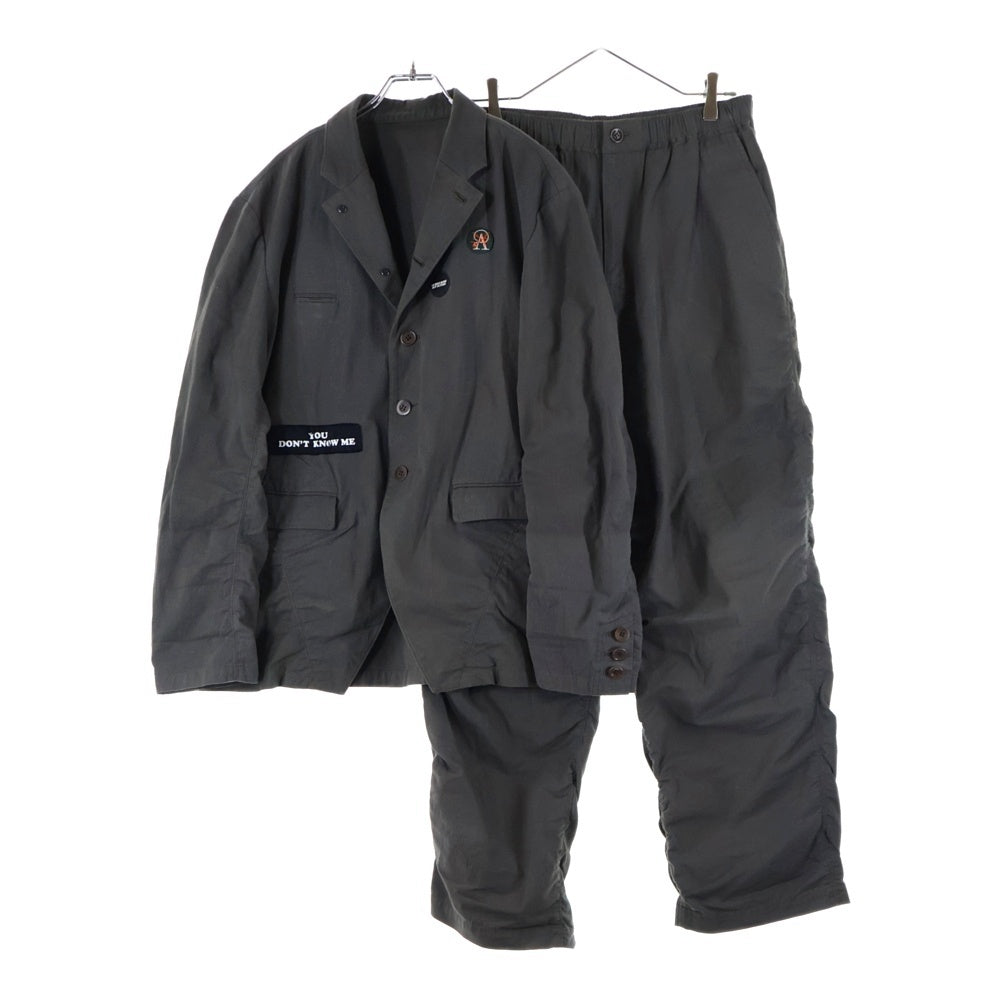 UNDERCOVER(アンダーカバー) 25SS コットンパッカリングセットアップ 3ボタンジャケット イージーパッカリングドローコードパンツ カーキ UP2E4102-1 UP2E4502-1