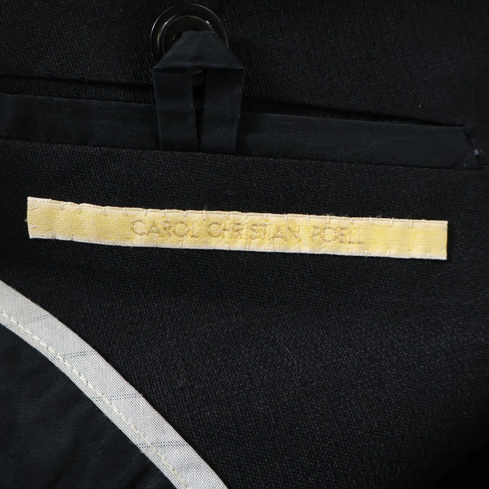 CAROL CHRISTIAN POELL(キャロルクリスチャンポエル) ラナウール 1Bシングルテーラードジャケット ブラック GM/2320 TEER/10