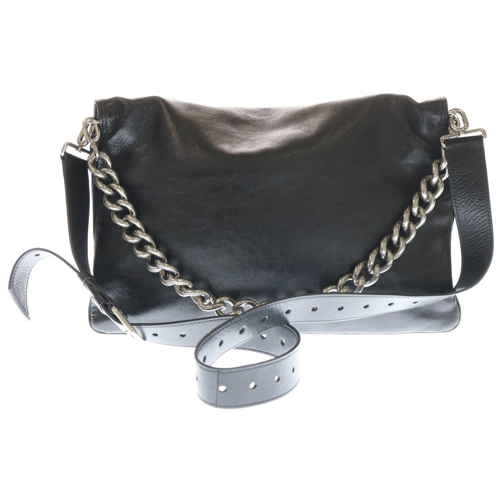 BALENCIAGA(バレンシアガ) BB Soft Large Flap Bag BBロゴ レザー チェーンショルダーバッグ ブラック 748488