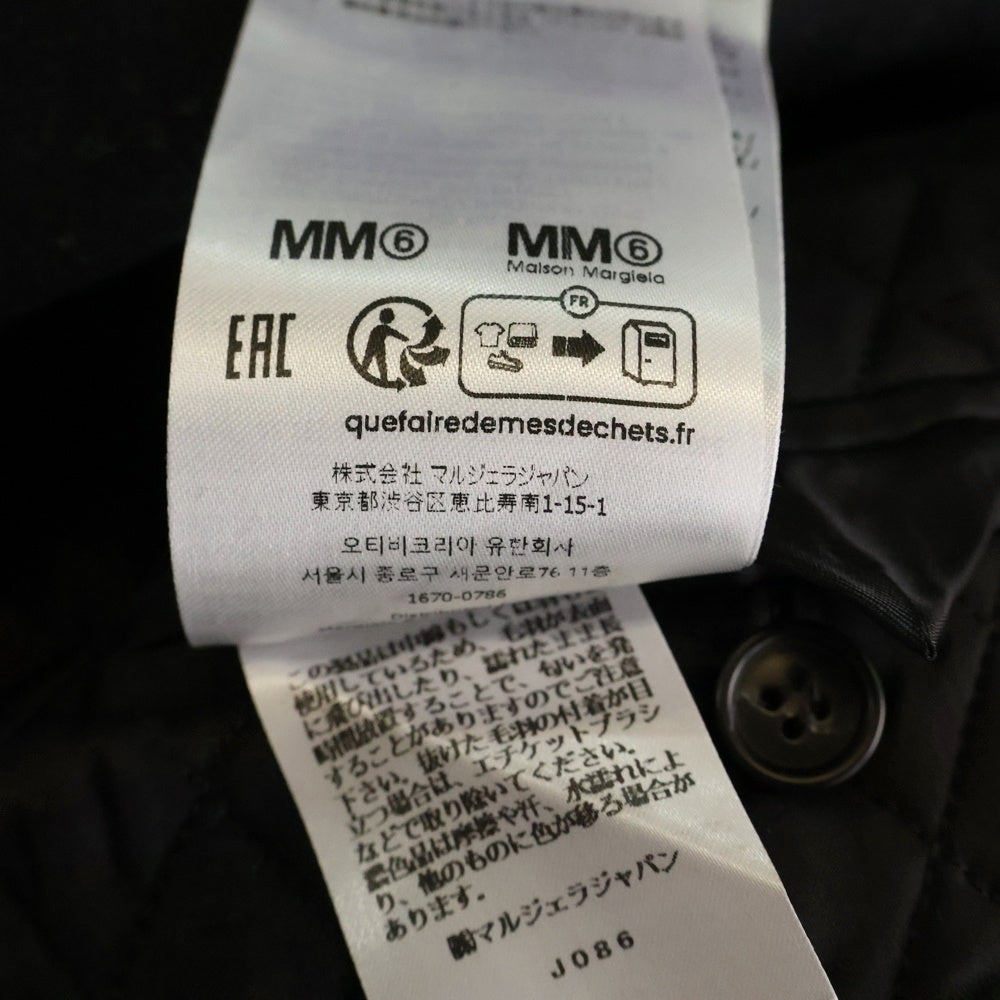 MM6 Maison Margiela(エムエムシックスメゾンマルジェラ) マキシ丈 オーバーサイズウールステンカラーコート SH2AA0008 S52207 ブラック