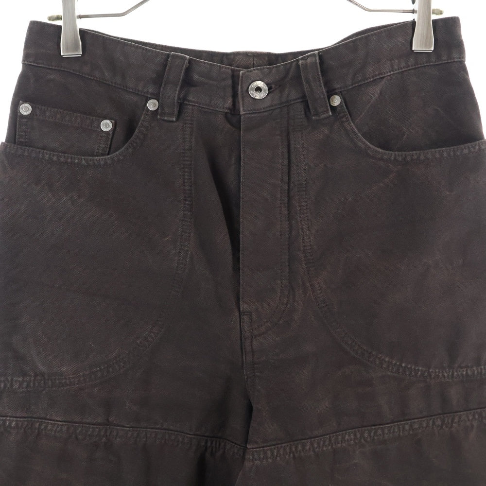 OFF-WHITE(オフホワイト) ロゴ エンブロイダリー ストレート レッグ ジーンズパンツ ブラウン OMCE04AS25FAB003