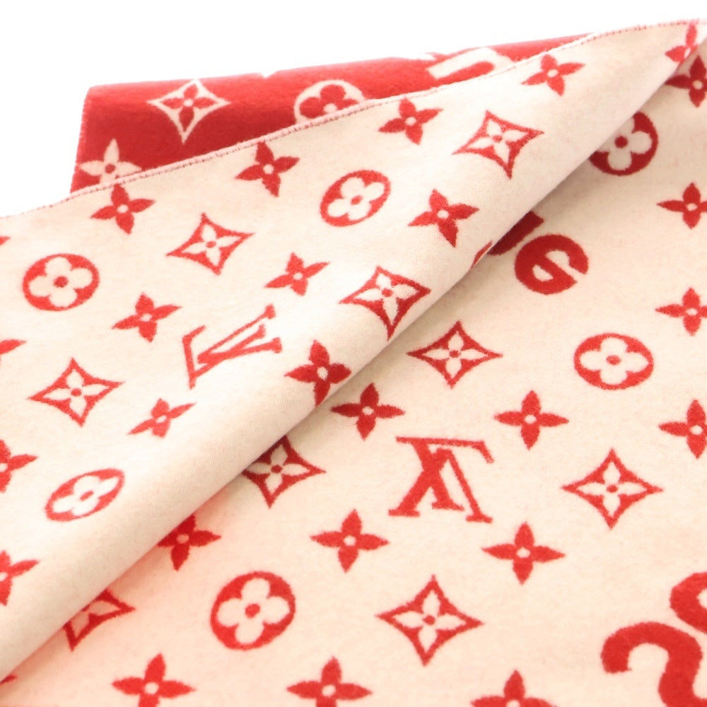 LOUIS VUITTON(ルイヴィトン) 17AW ×SUPREME Monogram Scarf シュプリーム モノグラムスカーフ カシミヤ混ウールマフラー レッド MP1890
