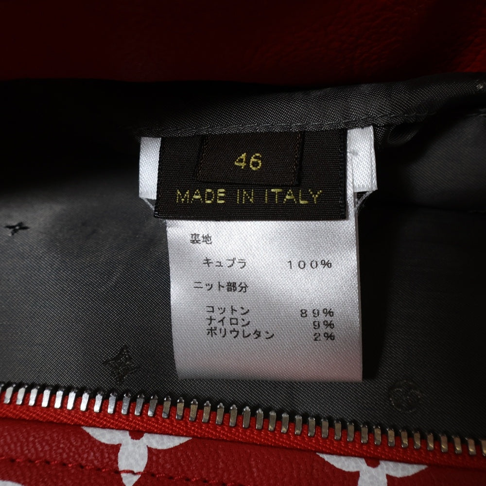 LOUIS VUITTON(ルイヴィトン) 17AW ×SUPREME Monogram LV Leather Baseball Jacket シュプリーム モノグラム レザーベースボールジャケット ボンバージャケット レッド HDL90ED0S