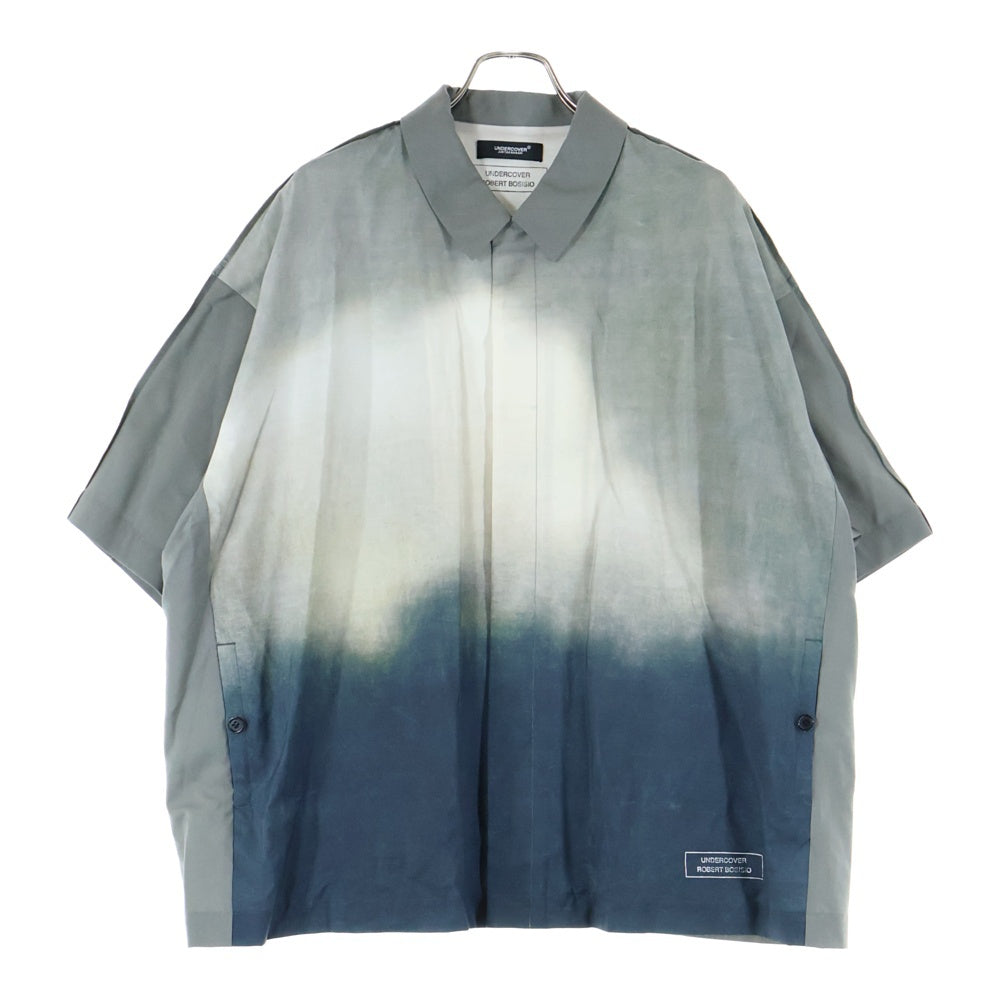 UNDERCOVER(アンダーカバー) 25SS グラデーション半袖シャツ ウールシャツ グレー/ブルー UC1E4404