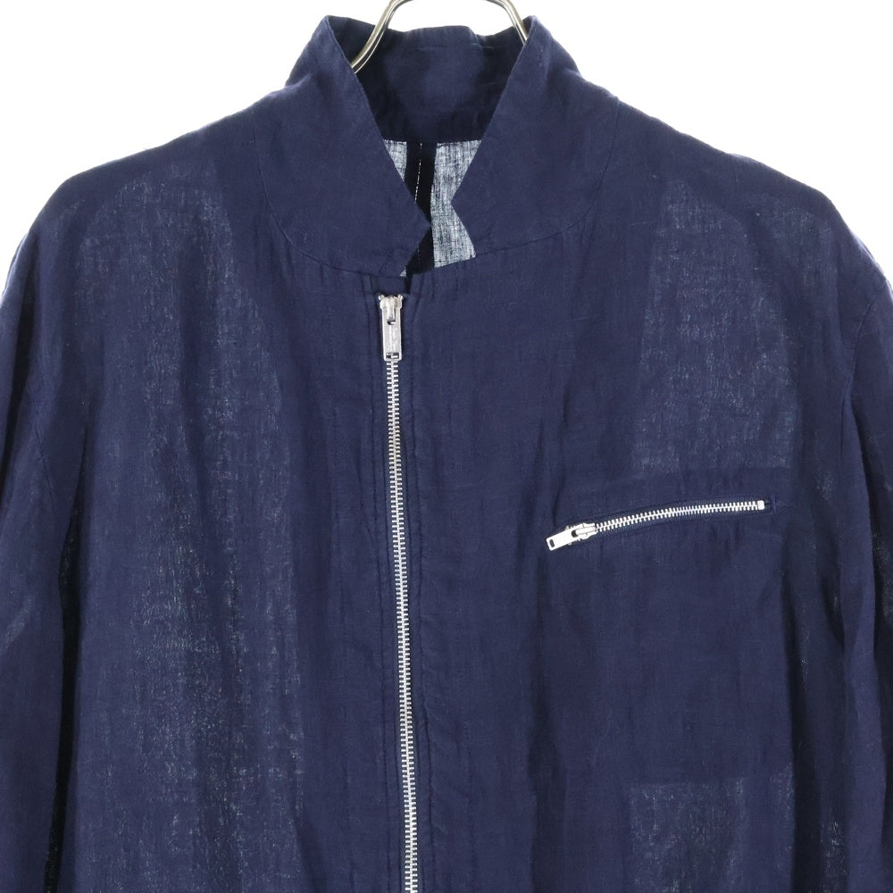 UNDERCOVER(アンダーカバー) 25SS リネンフロントジップジャケット アシンメトリージャケット ネイビー UC1E4105