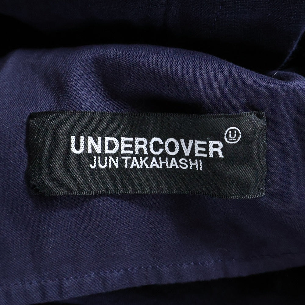UNDERCOVER(アンダーカバー) 25SS リネンフロントジップジャケット アシンメトリージャケット ネイビー UC1E4105