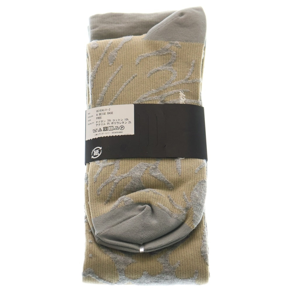 UNDERCOVER(アンダーカバー) 総柄デザインソックス 靴下 ベージュ UC1E4L01-2