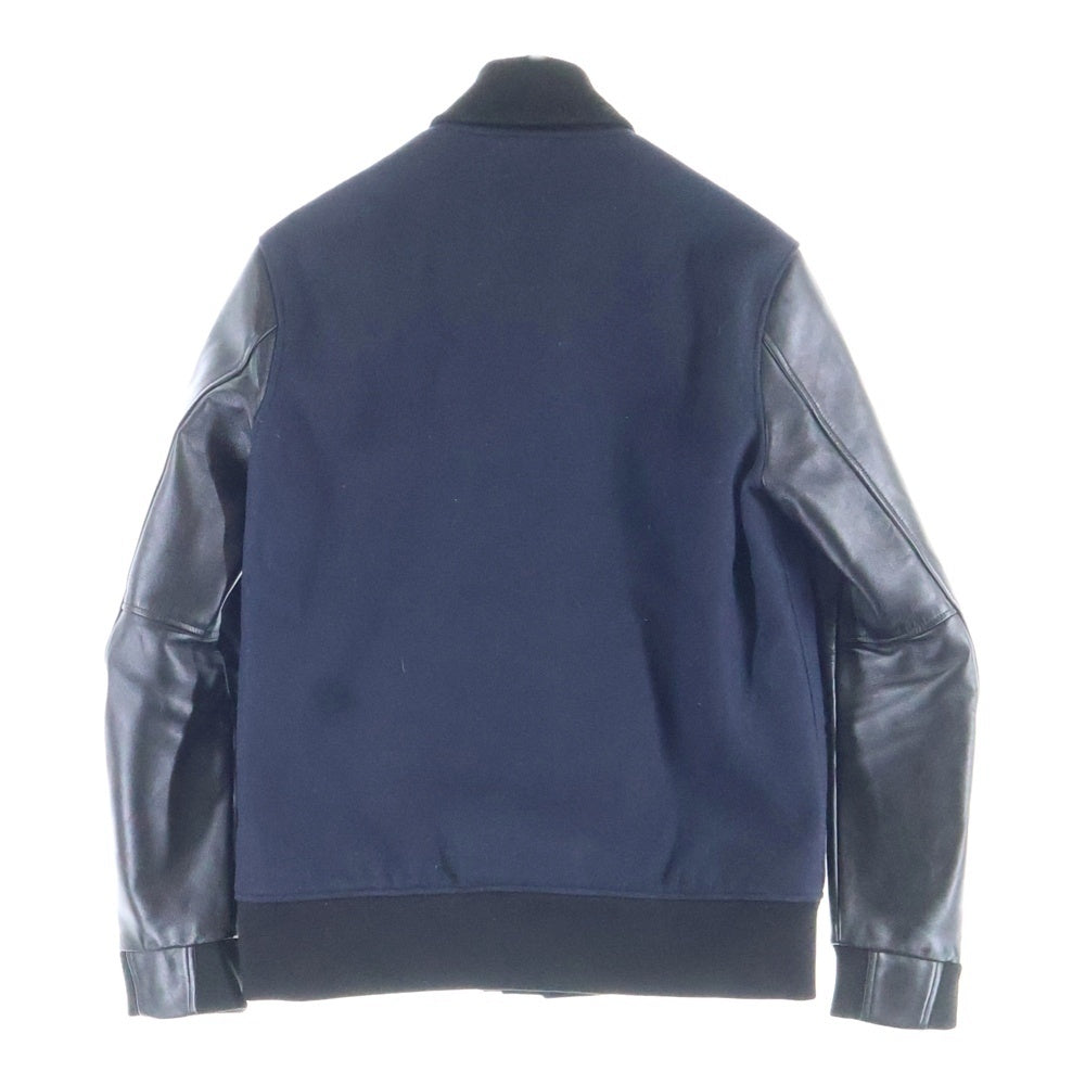 LAD MUSICIAN(ラッドミュージシャン) アームレザー切り替え スタジャン ブルゾン ブラック/ネイビー 2211-351