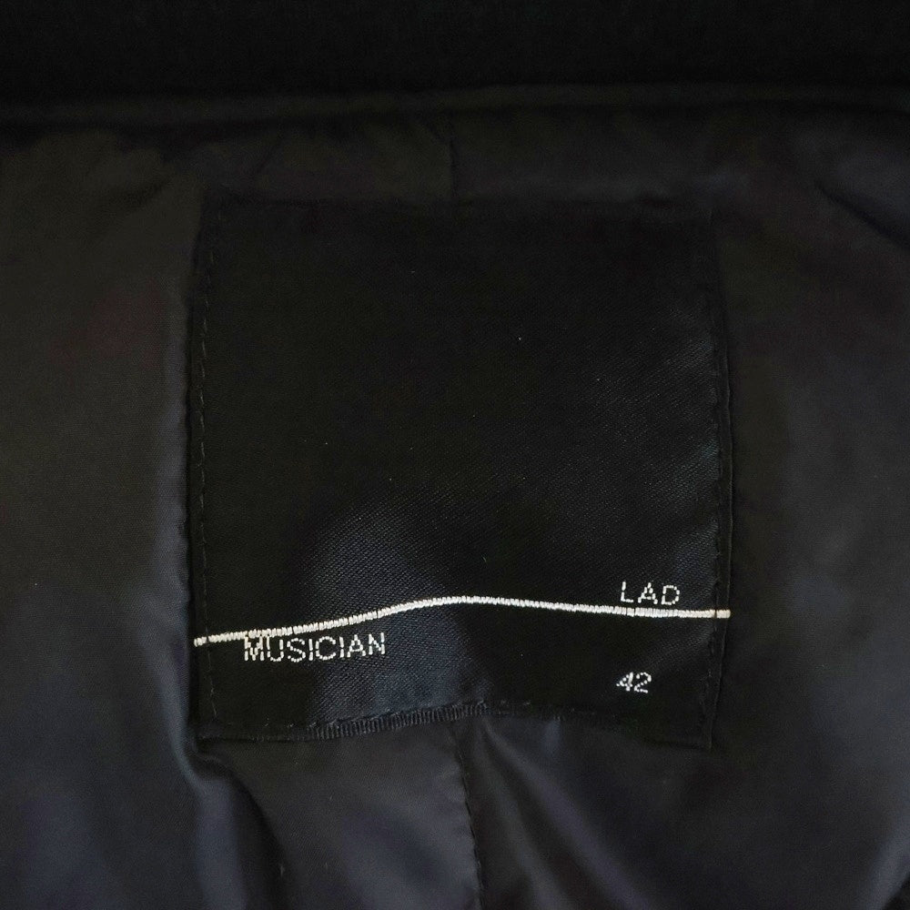 LAD MUSICIAN(ラッドミュージシャン) アームレザー切り替え スタジャン ブルゾン ブラック/ネイビー 2211-351